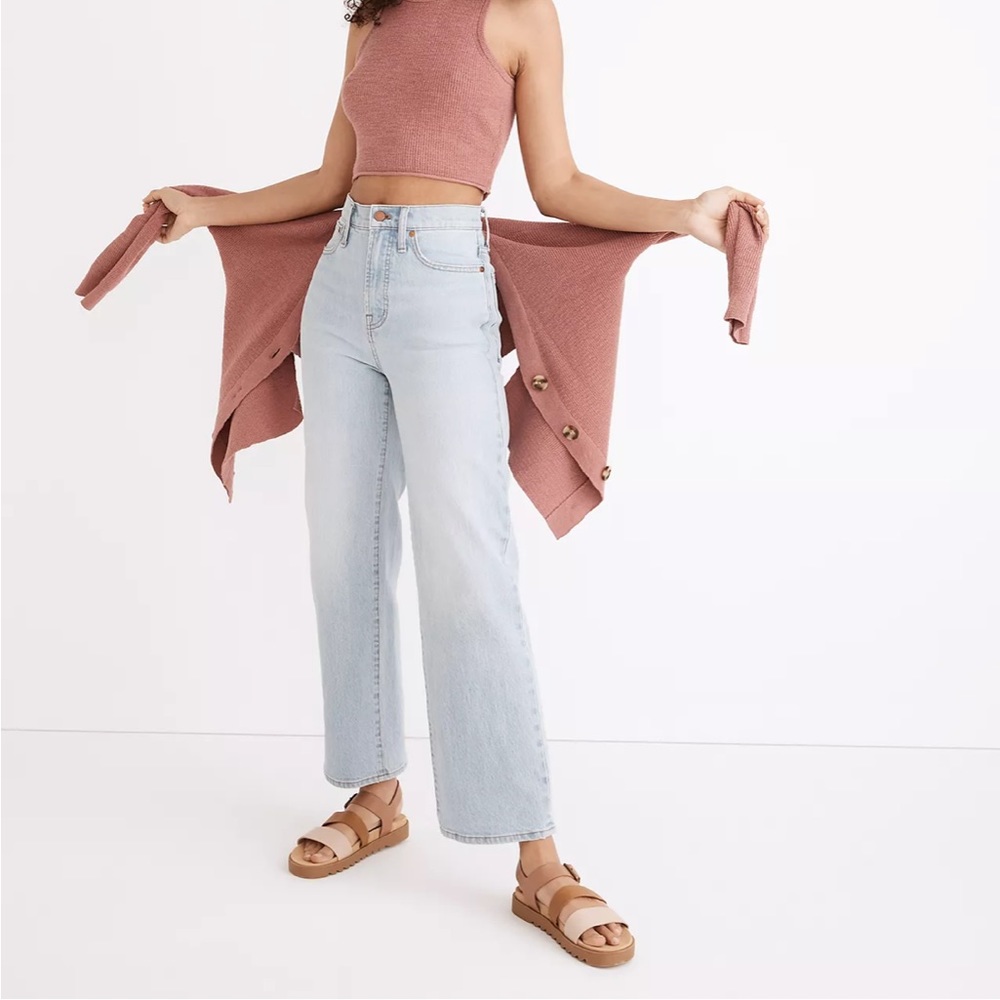 Madewell The Perfect Vintage Wide-Leg Crop Jean in Edmunds Wash sz 26 ND537